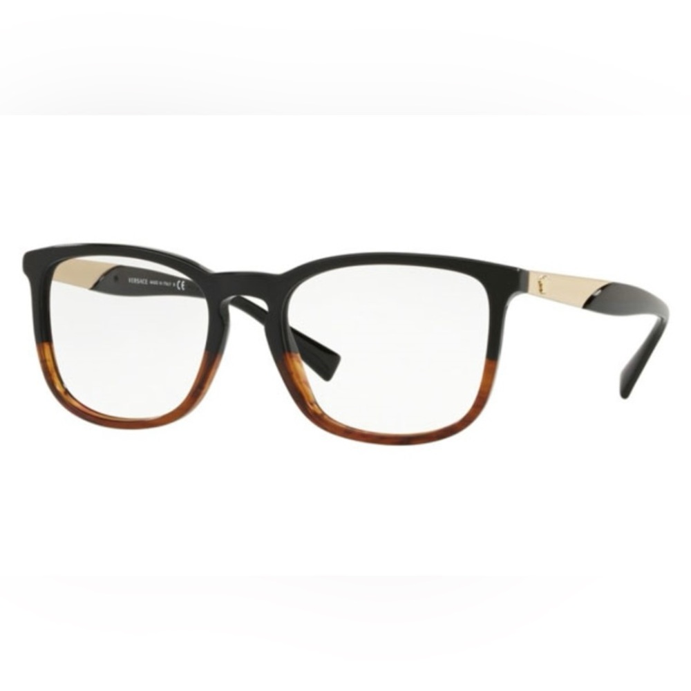 VERSACE OVE3252 EYEGLASSES 5117 54/19/ 145 Black/Havana NEW W/Tags Unisex Design